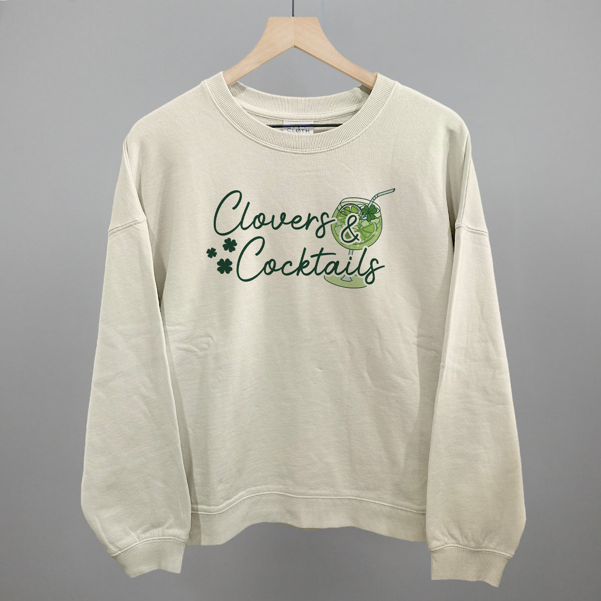 Clovers & Cocktails Funny Oversized Boxy Crewneck Sweatshirt in Bone – Ivy + Cloth