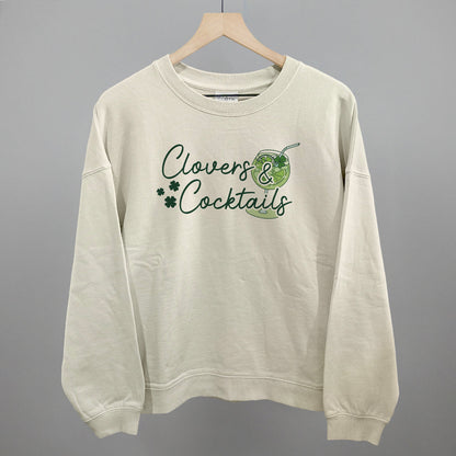 Clovers & Cocktails Funny Oversized Boxy Crewneck Sweatshirt in Bone – Ivy + Cloth