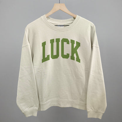 Luck Arch Funny Oversized Boxy Crewneck Sweatshirt in Bone – Ivy + Cloth