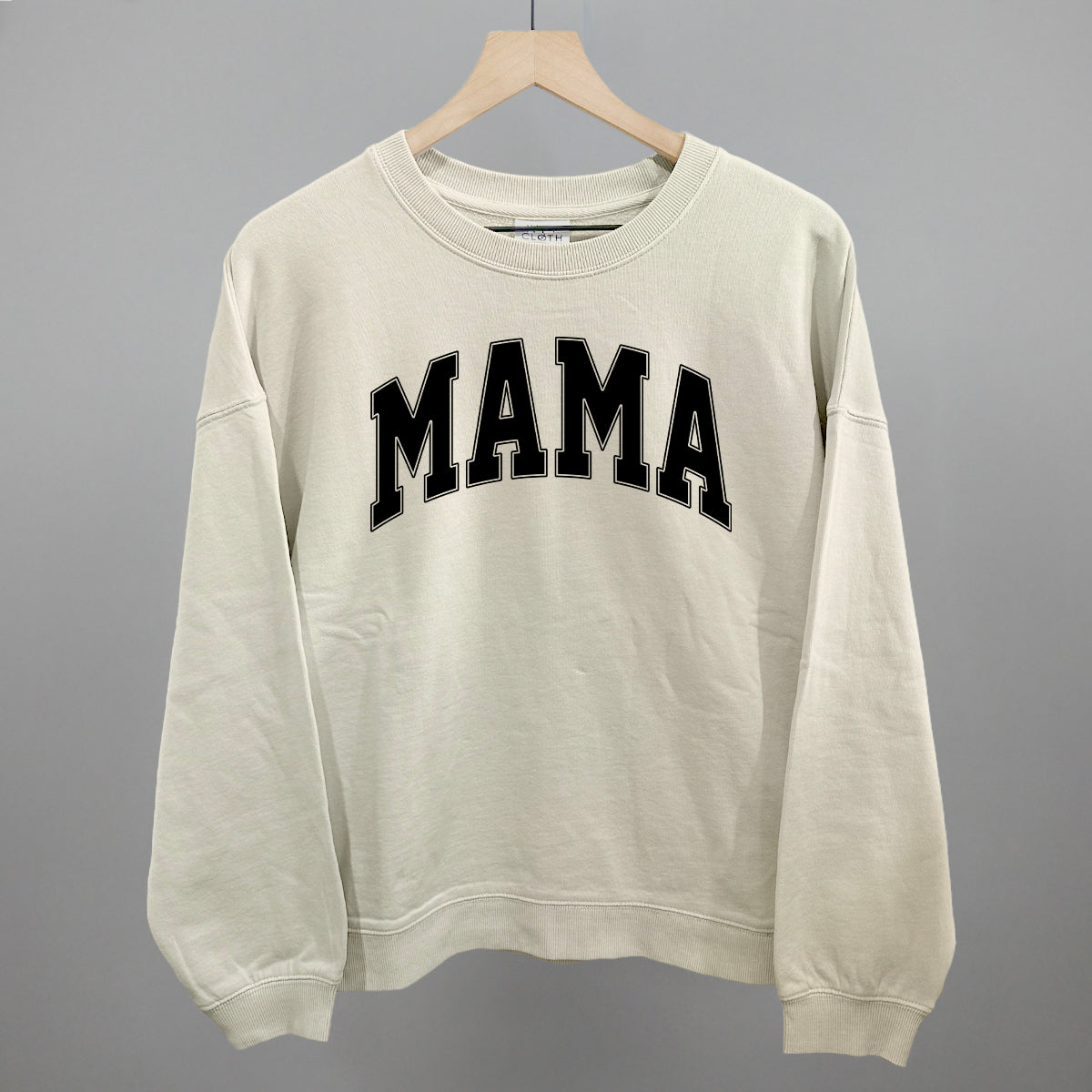 Mama graphic oversized boxy crew in Bone