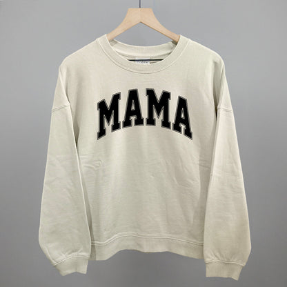 Mama graphic oversized boxy crew in Bone