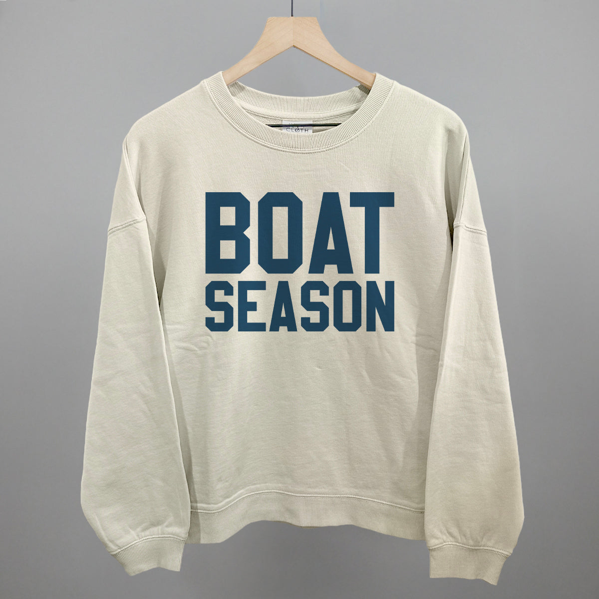 Boat Season Funny Oversized Boxy Crewneck Sweatshirt in Bone – Ivy + Cloth