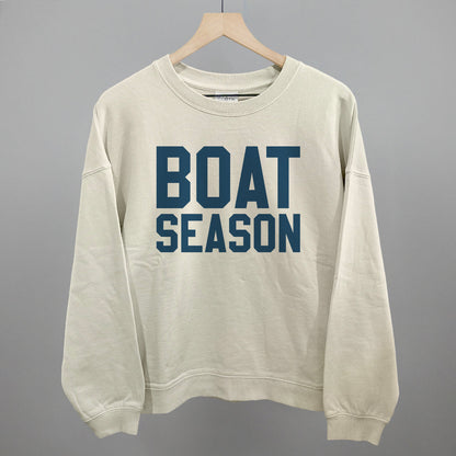 Boat Season Funny Oversized Boxy Crewneck Sweatshirt in Bone – Ivy + Cloth