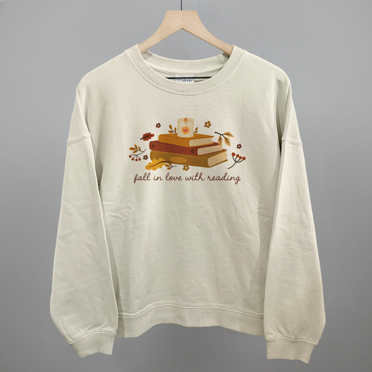 Fall In Love With Reading Funny Oversized Boxy Crewneck Sweatshirt in Bone – Ivy + Cloth