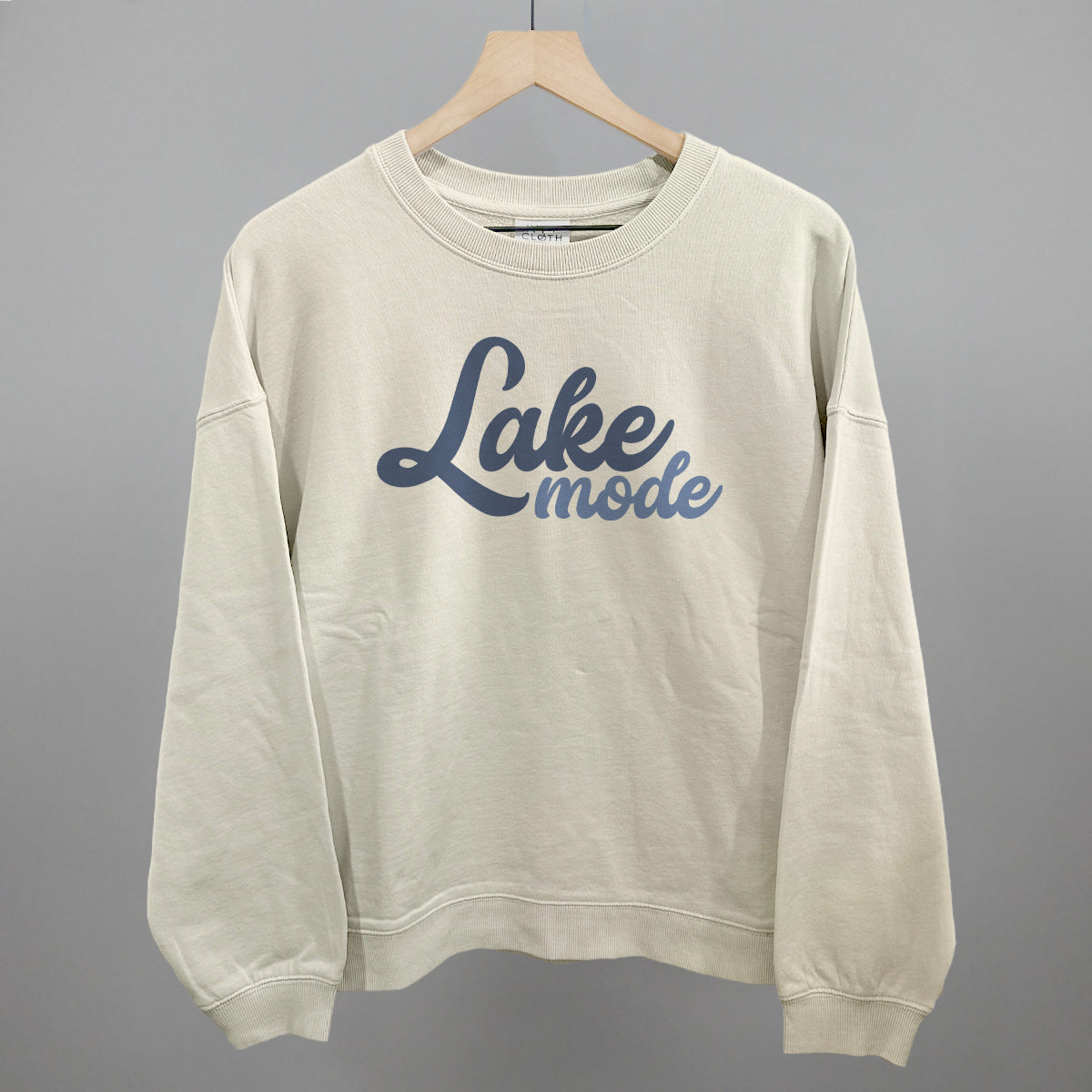 Lake Mode Script Funny Oversized Boxy Crewneck Sweatshirt in Bone – Ivy + Cloth