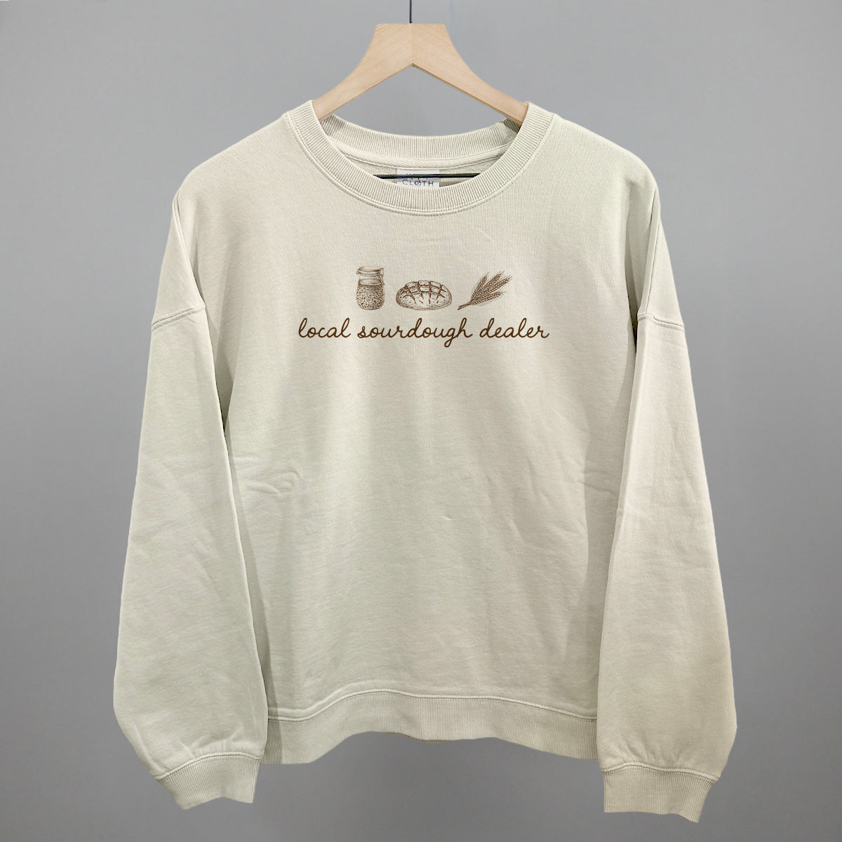 Local Sourdough Dealer Funny Oversized Boxy Crewneck Sweatshirt in Bone – Ivy + Cloth