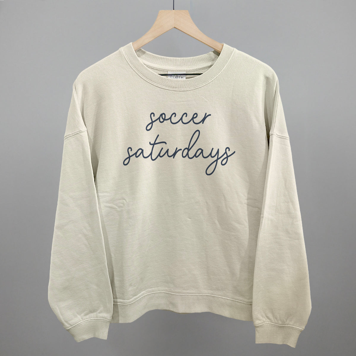 Soccer Saturdays Funny Oversized Boxy Crewneck Sweatshirt in Bone – Ivy + Cloth