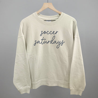 Soccer Saturdays Funny Oversized Boxy Crewneck Sweatshirt in Bone – Ivy + Cloth