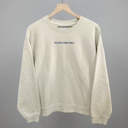 Pilates Vibes Only Funny Oversized Boxy Crewneck Sweatshirt in Bone – Ivy + Cloth