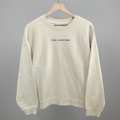 Yoga > Everything Funny Oversized Boxy Crewneck Sweatshirt in Bone – Ivy + Cloth