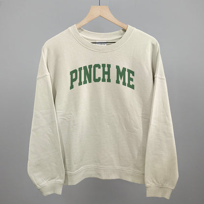 Pinch Me Arch Funny Oversized Boxy Crewneck Sweatshirt in Bone – Ivy + Cloth