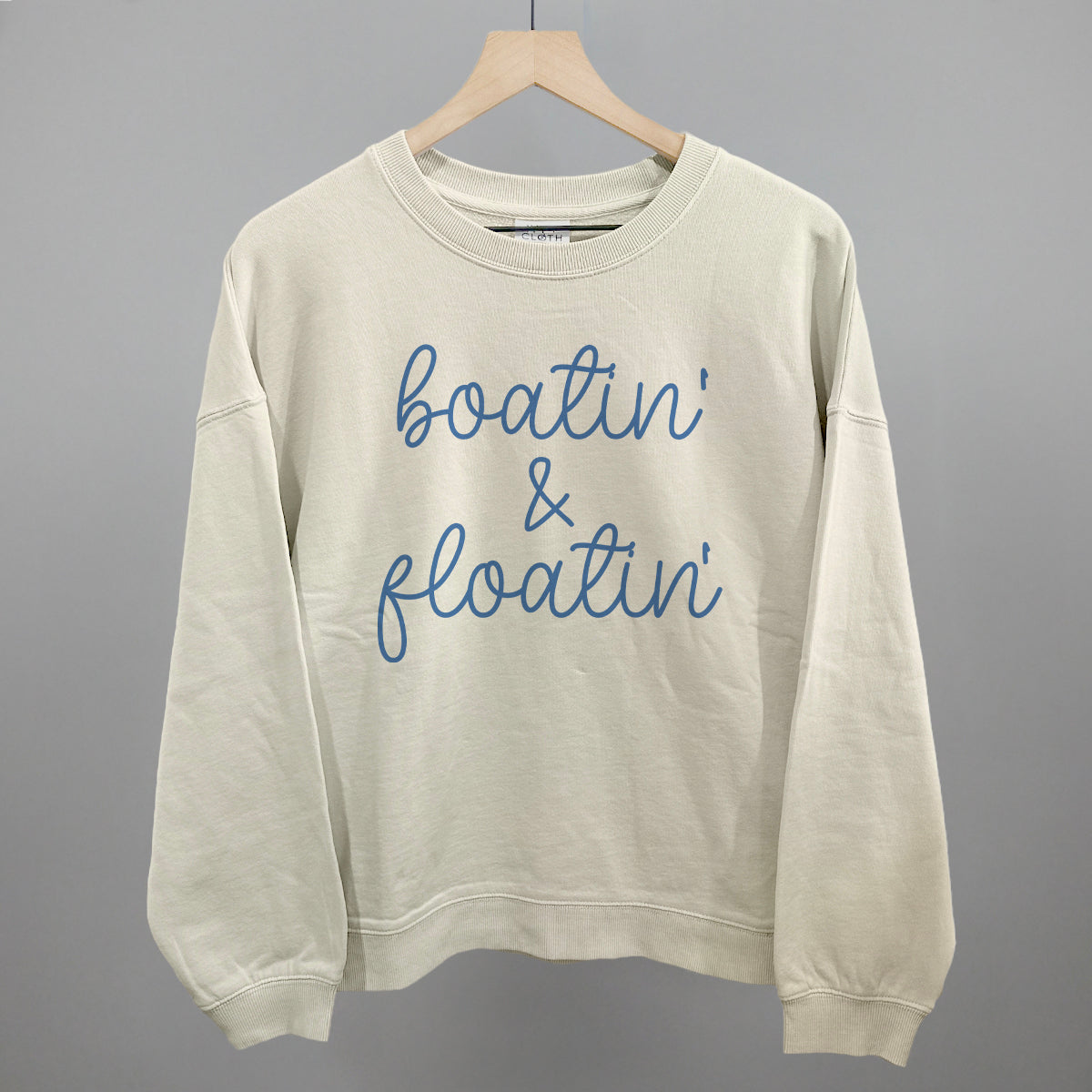 Boatin' & Floatin' Funny Oversized Boxy Crewneck Sweatshirt in Bone – Ivy + Cloth