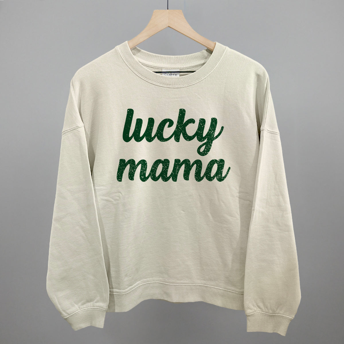 Lucky Mama Funny Oversized Boxy Crewneck Sweatshirt in Bone – Ivy + Cloth