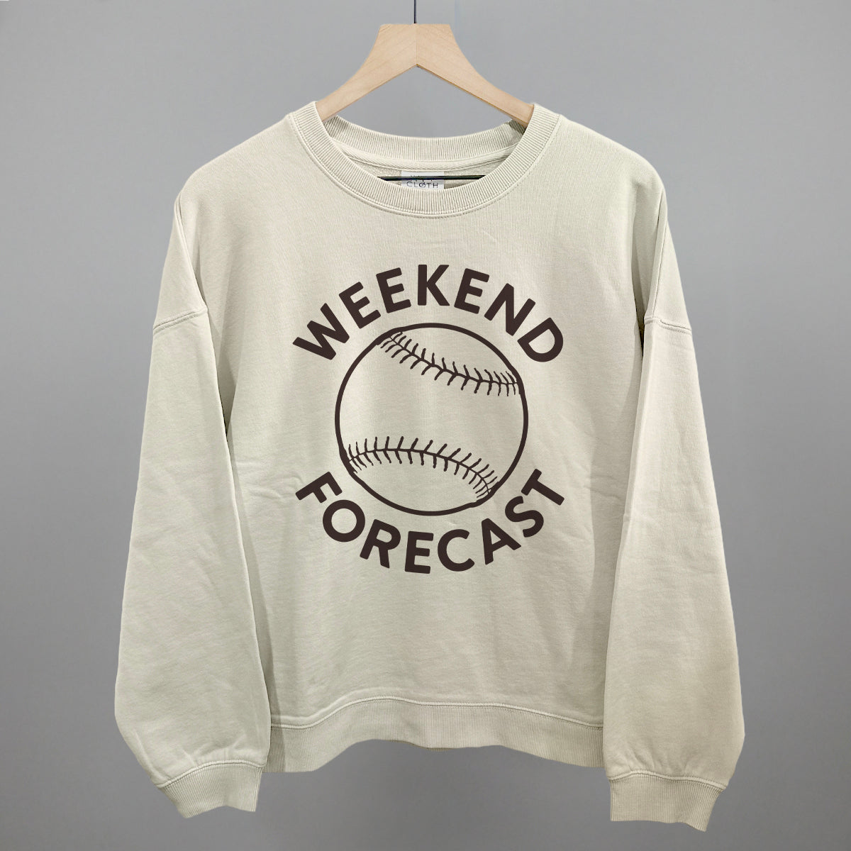 Weekend Forecast Funny Oversized Boxy Crewneck Sweatshirt in Bone – Ivy + Cloth