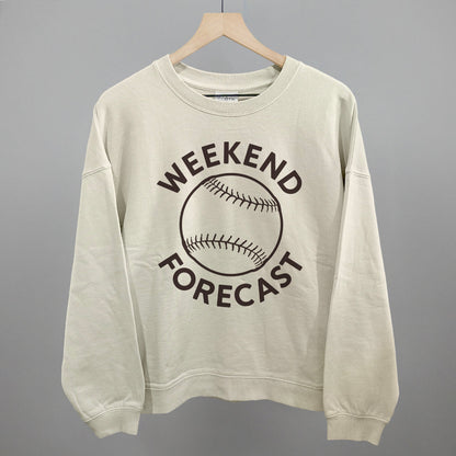 Weekend Forecast Funny Oversized Boxy Crewneck Sweatshirt in Bone – Ivy + Cloth