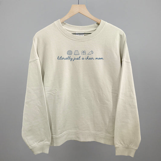 Literally Just A Cheer Mom Funny Oversized Boxy Crewneck Sweatshirt in Bone – Ivy + Cloth