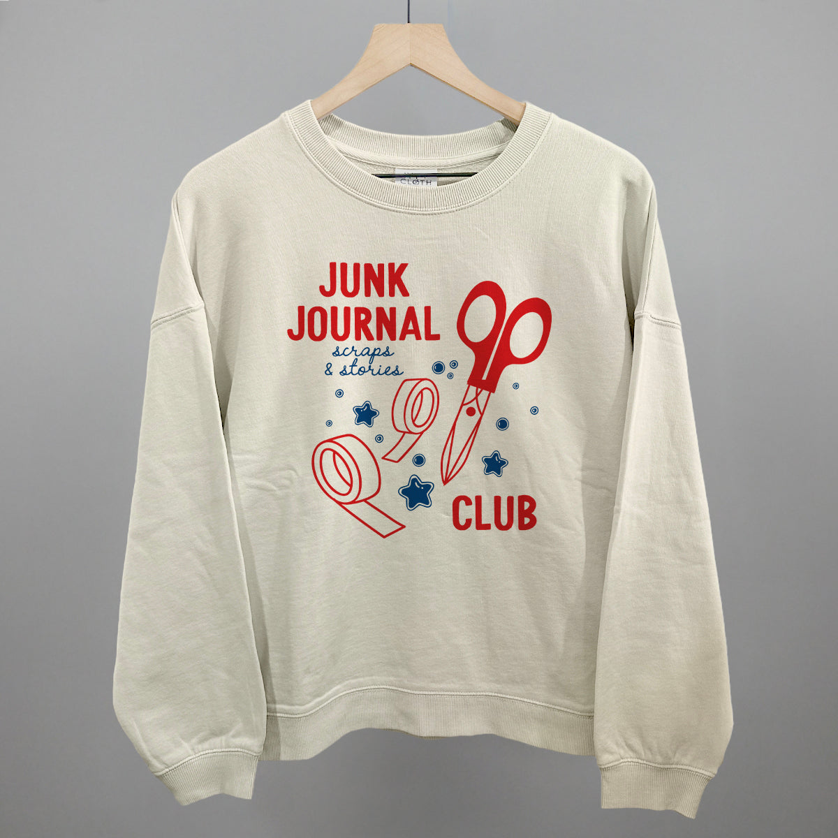 Junk Journal Club Funny Oversized Boxy Crewneck Sweatshirt in Bone – Ivy + Cloth
