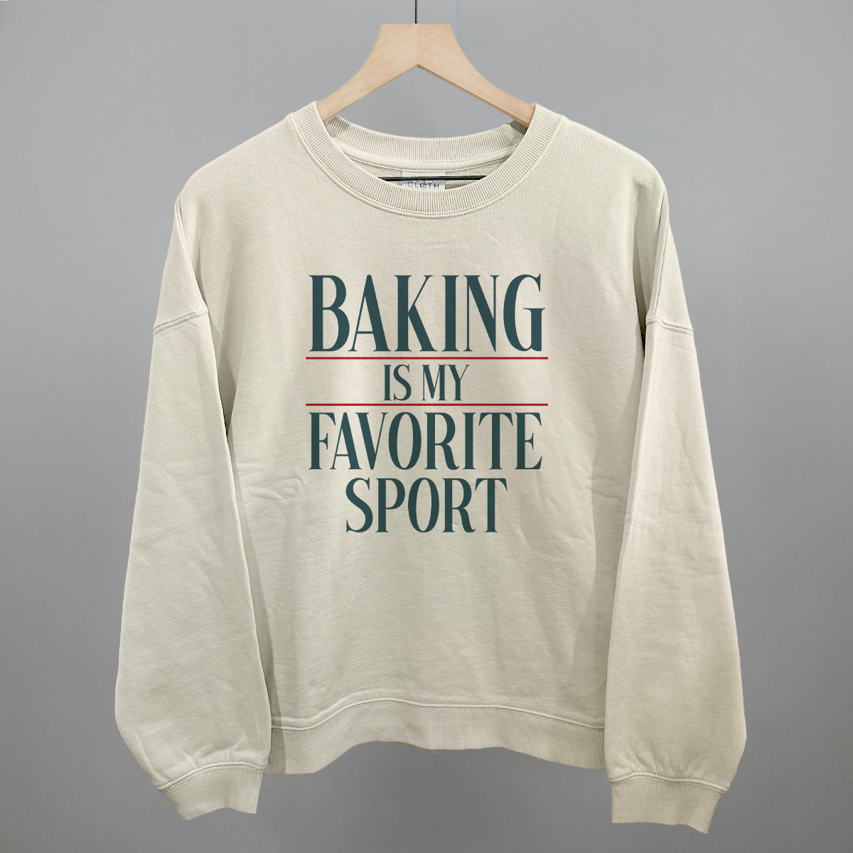 Baking Is My Favorite Sport graphic oversized boxy crew in Bone
