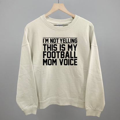 Football Mom Voice graphic oversized boxy crew in Bone