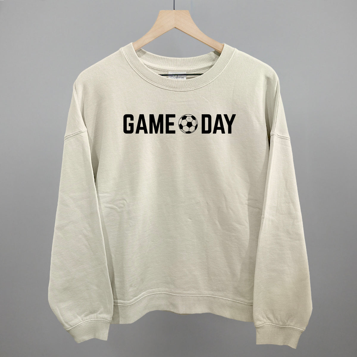 Game Day Soccer Ball Funny Oversized Boxy Crewneck Sweatshirt in Bone – Ivy + Cloth