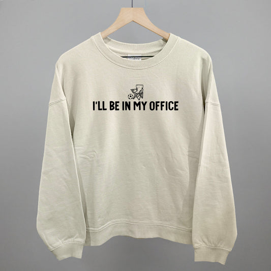 I'll Be In My Office Soccer graphic oversized boxy crew in Bone