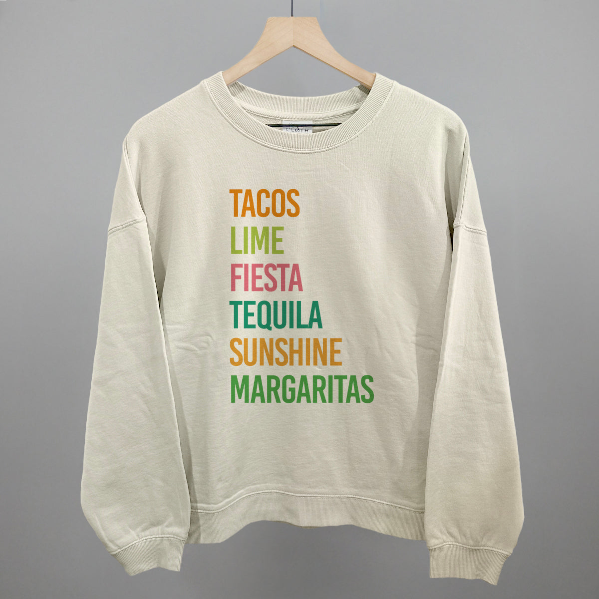 Tacos, Lime, Fiesta, Etc. Funny Oversized Boxy Crewneck Sweatshirt in Bone – Ivy + Cloth