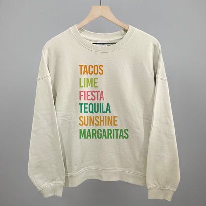 Tacos, Lime, Fiesta, Etc. Funny Oversized Boxy Crewneck Sweatshirt in Bone – Ivy + Cloth