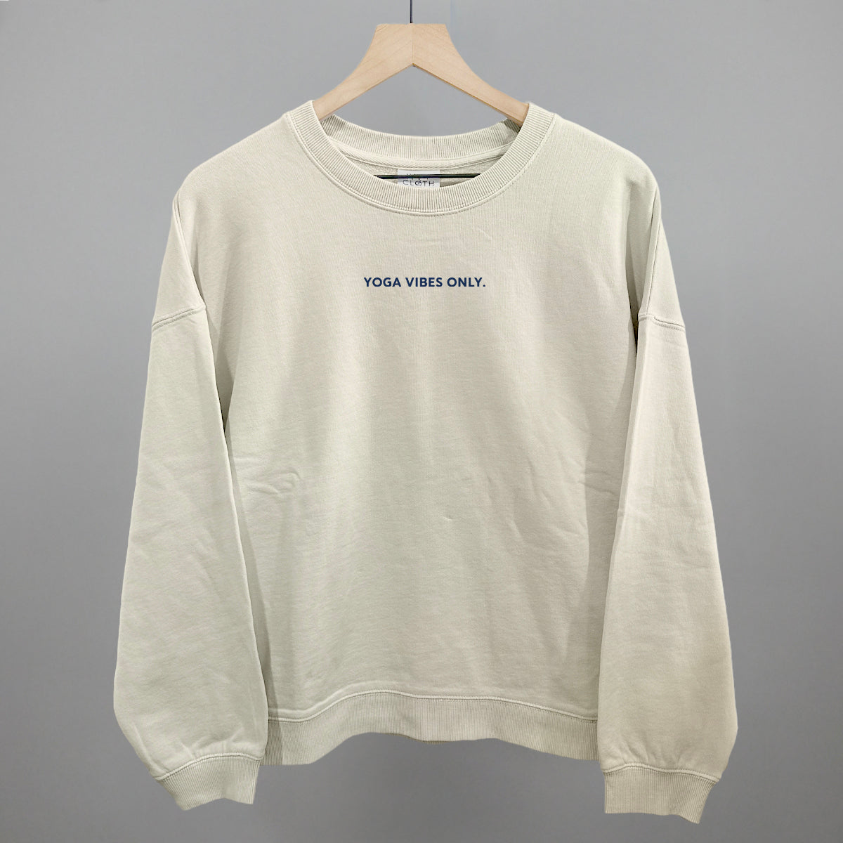Yoga Vibes Only Funny Oversized Boxy Crewneck Sweatshirt in Bone – Ivy + Cloth