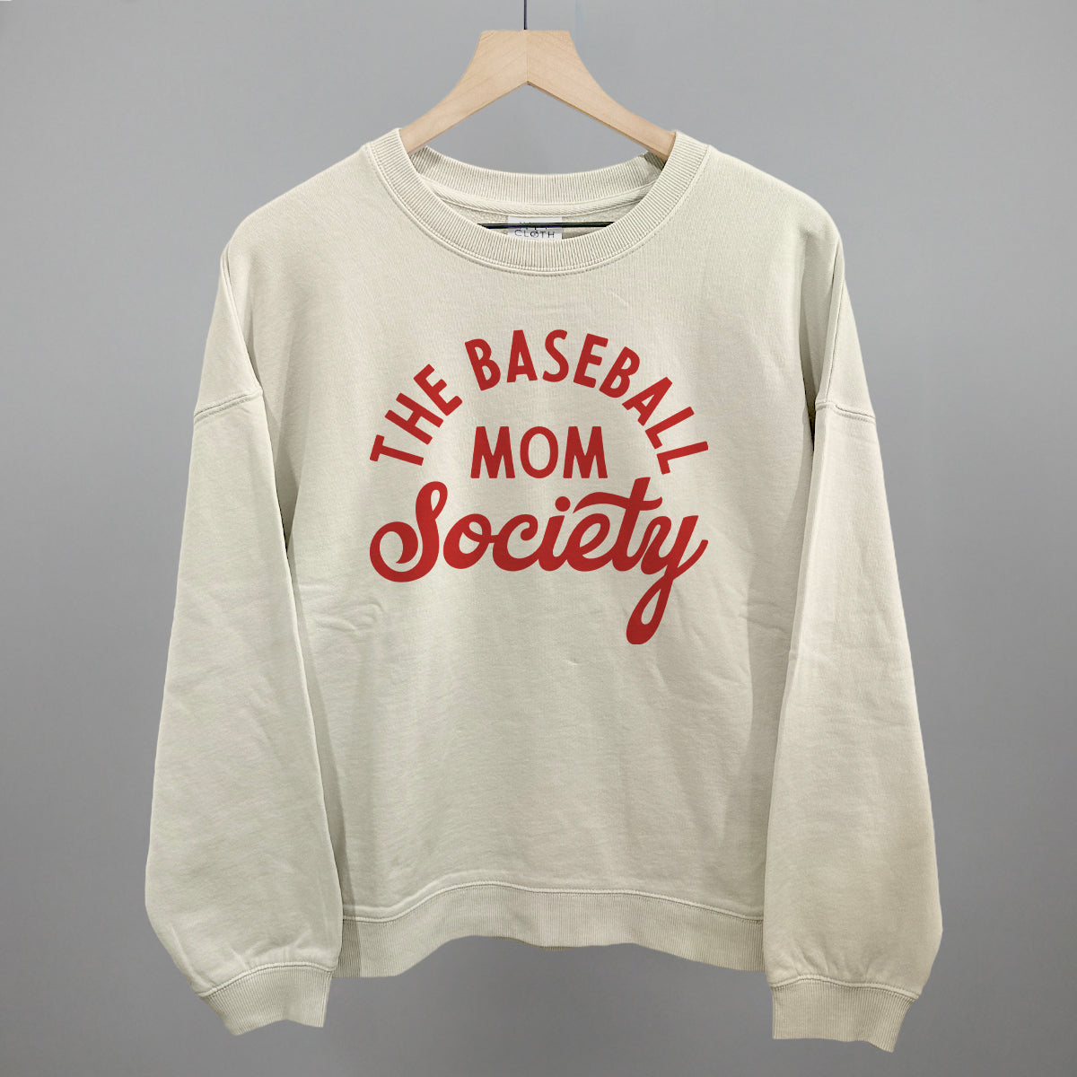 The Baseball Mom Society Funny Oversized Boxy Crewneck Sweatshirt in Bone – Ivy + Cloth