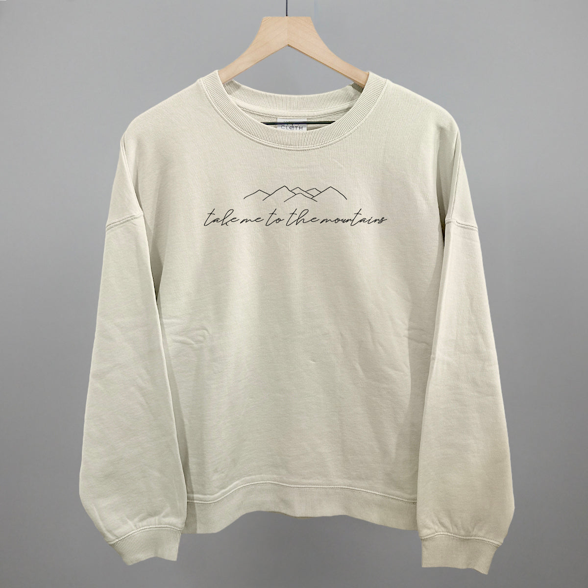 Take Me To The Mountains Funny Oversized Boxy Crewneck Sweatshirt in Bone – Ivy + Cloth