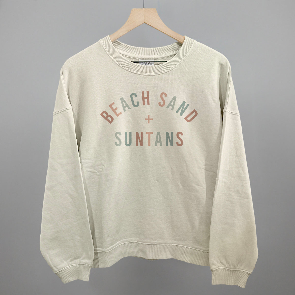 Beach Sand + Suntans Funny Oversized Boxy Crewneck Sweatshirt in Bone – Ivy + Cloth