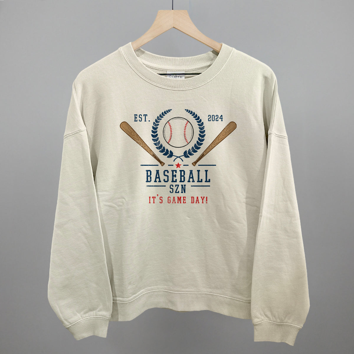Baseball Szn Funny Oversized Boxy Crewneck Sweatshirt in Bone – Ivy + Cloth
