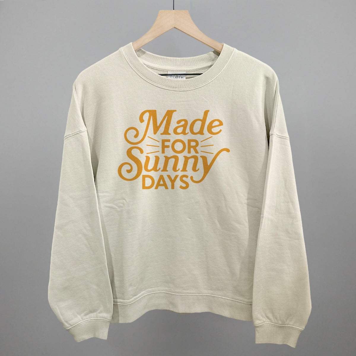 Made For Sunny Days Summer graphic oversized boxy crew in Bone