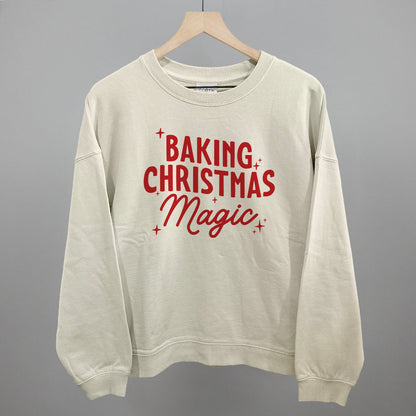 Baking Christmas Magic Funny Oversized Boxy Crewneck Sweatshirt in Bone – Ivy + Cloth