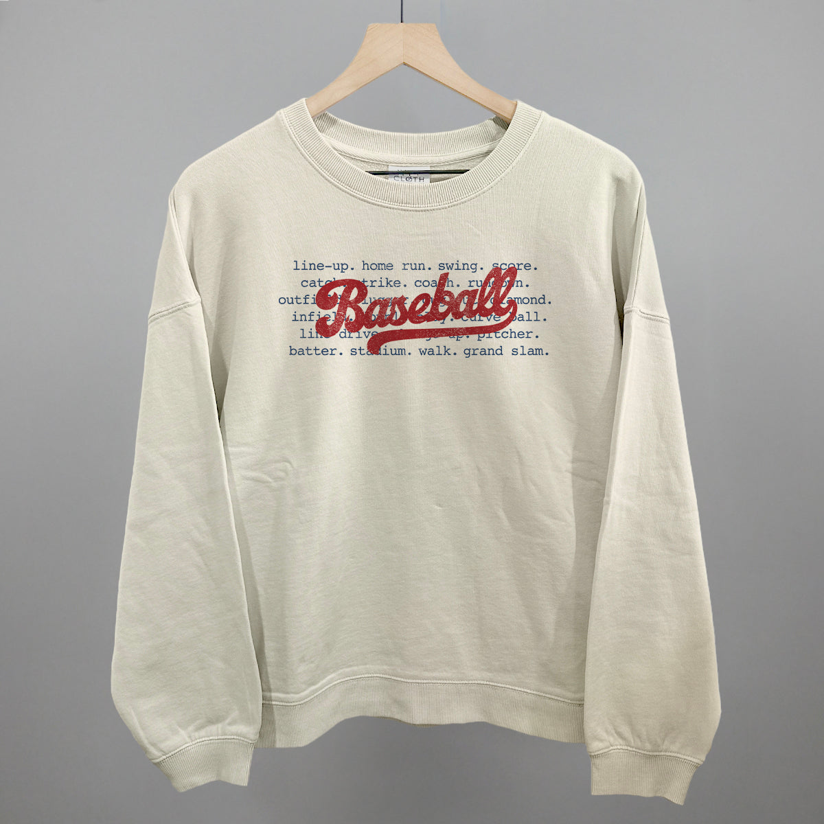 Baseball Terms Funny Oversized Boxy Crewneck Sweatshirt in Bone – Ivy + Cloth