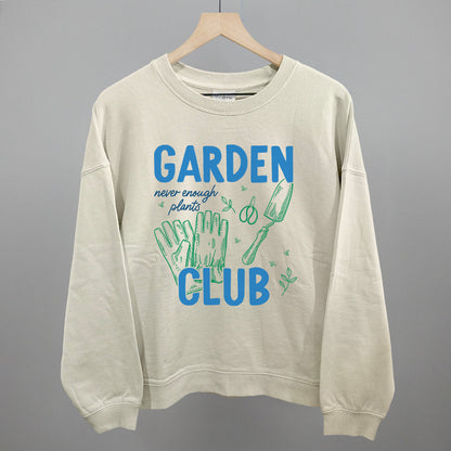 Garden Club Gardening graphic oversized boxy crew in Bone