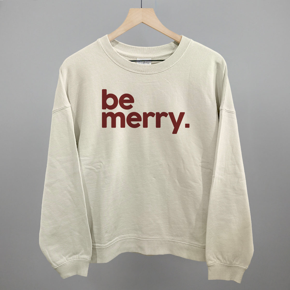 Be Merry Funny Oversized Boxy Crewneck Sweatshirt in Bone – Ivy + Cloth
