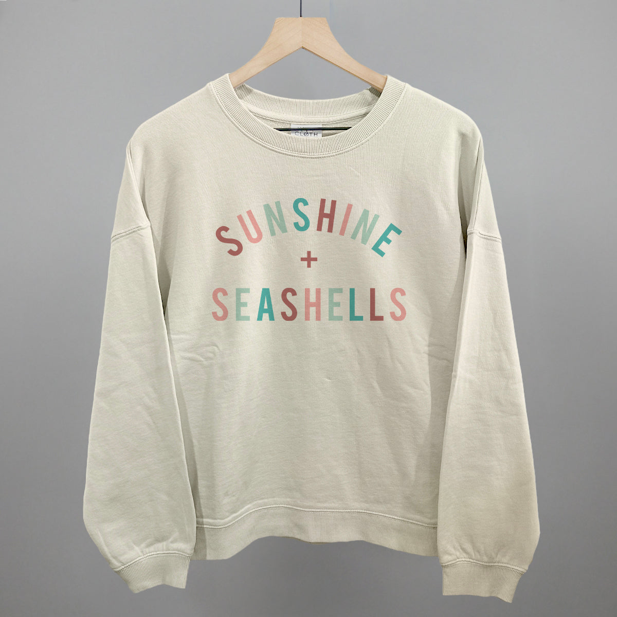 Sunshine + Seashells Funny Oversized Boxy Crewneck Sweatshirt in Bone – Ivy + Cloth