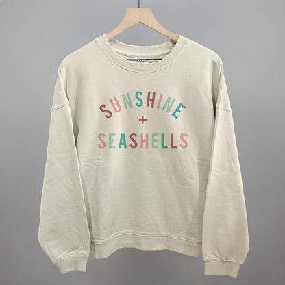 Sunshine + Seashells Funny Oversized Boxy Crewneck Sweatshirt in Bone – Ivy + Cloth