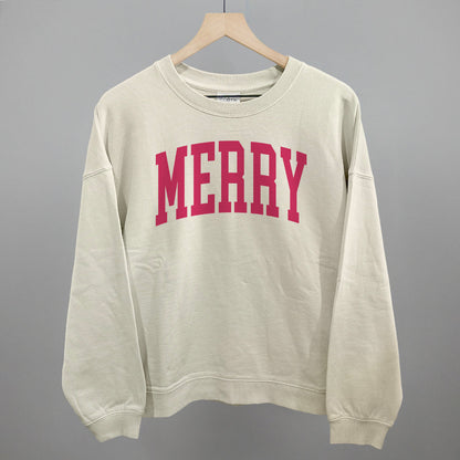 Merry Arch Funny Oversized Boxy Crewneck Sweatshirt in Bone – Ivy + Cloth