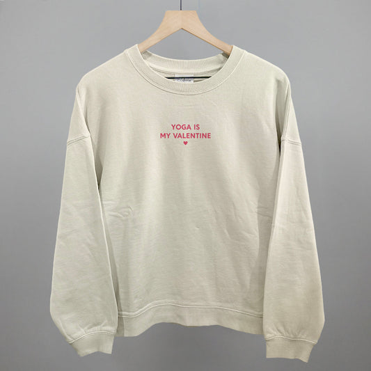 Yoga Is My Valentine Funny Oversized Boxy Crewneck Sweatshirt in Bone – Ivy + Cloth