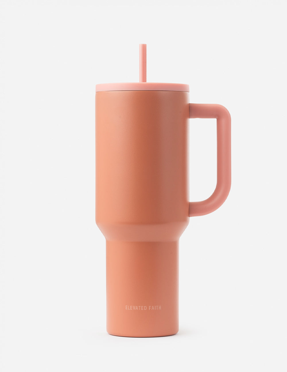 Elevated Faith Tumbler in Matte Pink, perfect for Christian Gifts and daily hydration