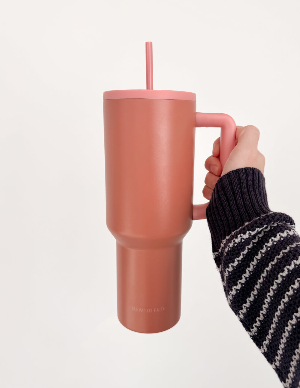 Elevated Faith Tumbler in Rose Color, Perfect Christian Gifts for Daily Inspiration