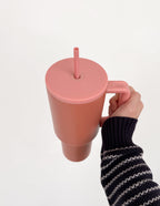 Elevated Faith Pink Tumbler with Straw for Christian Gifts and Daily Inspiration