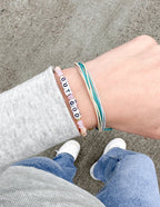 Elevated Faith Letter Bracelet with Beads displaying the phrase 'But God' for Christian Jewelry Bracelet