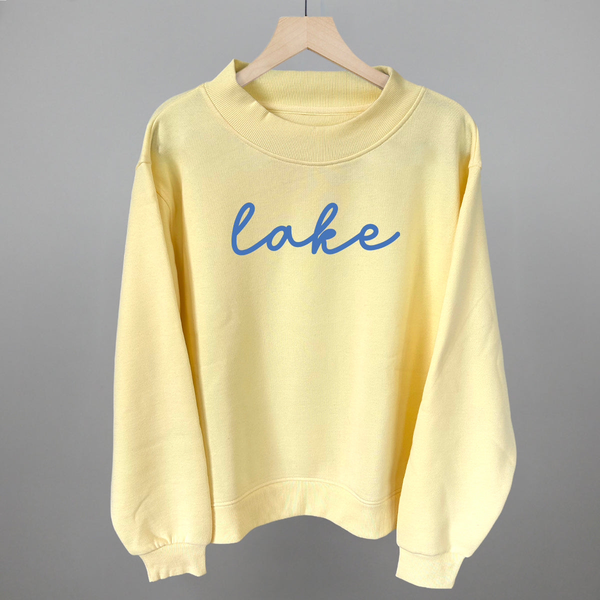 Lake Life Script graphic top in Butter Yellow