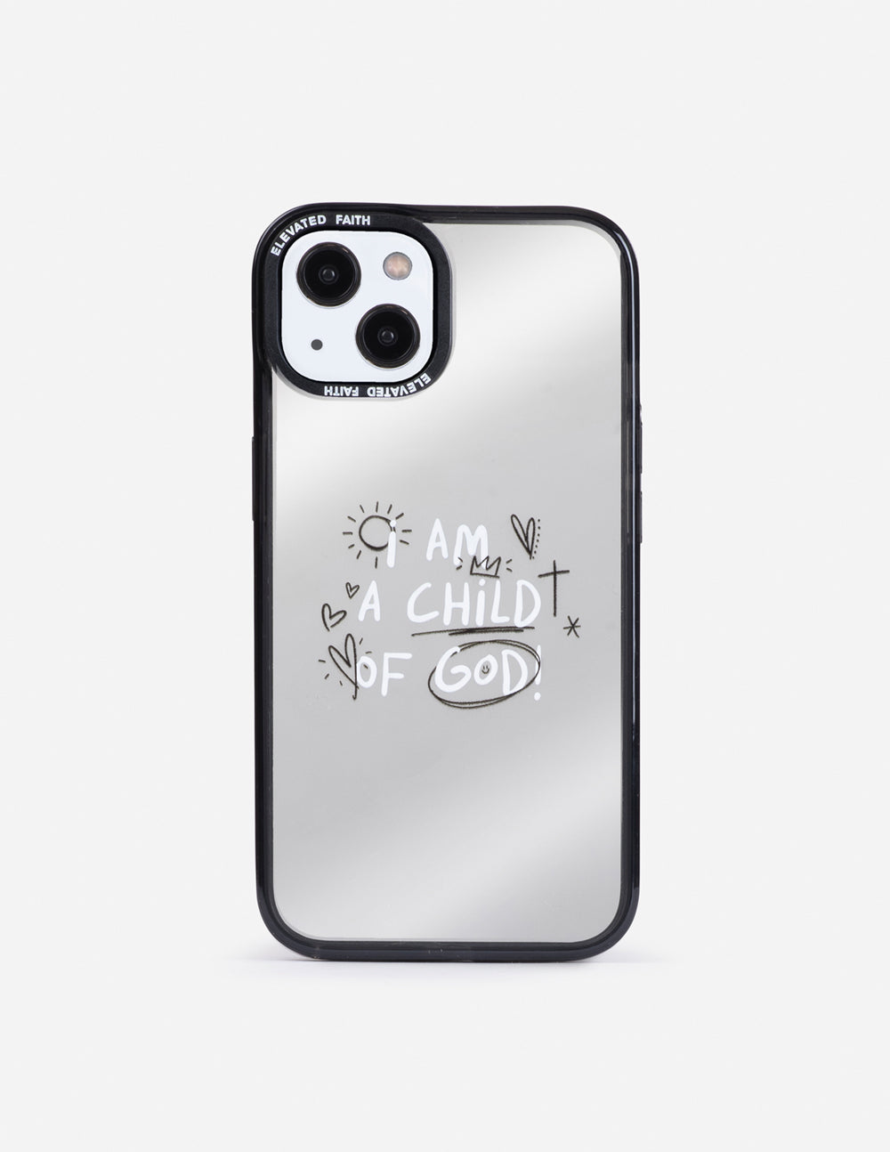 Elevated Faith Christian iPhone Case featuring the quote I Am a Child of God with decorative hearts