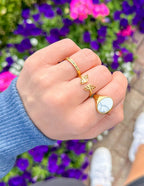 Elegant Elevated Faith Ring Set featuring Christian Jewelry with butterfly and stone designs