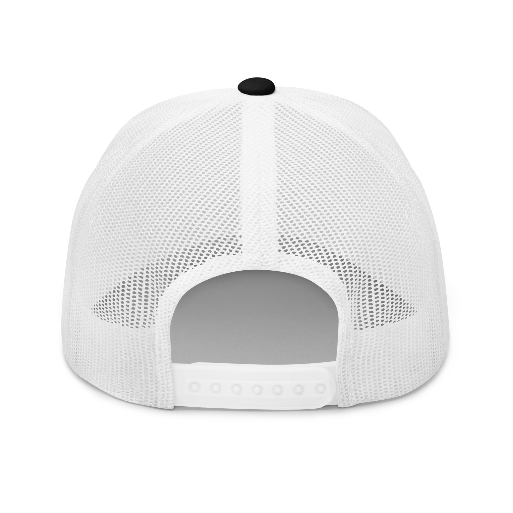 Back view of Christian Embroidered Hat with breathable mesh design and adjustable strap