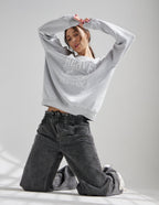 Light Gray Christian Crewneck Sweatshirt with 'Heaven Child of the King' Design for Comfortable Faith Wear
